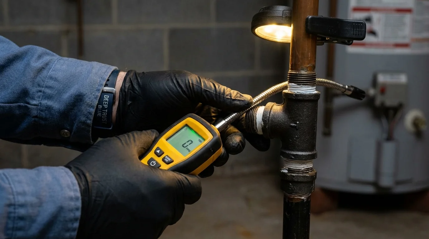 Gas leak detection with electronic sniffer by Johns Plumbing LLC in Perth Amboy