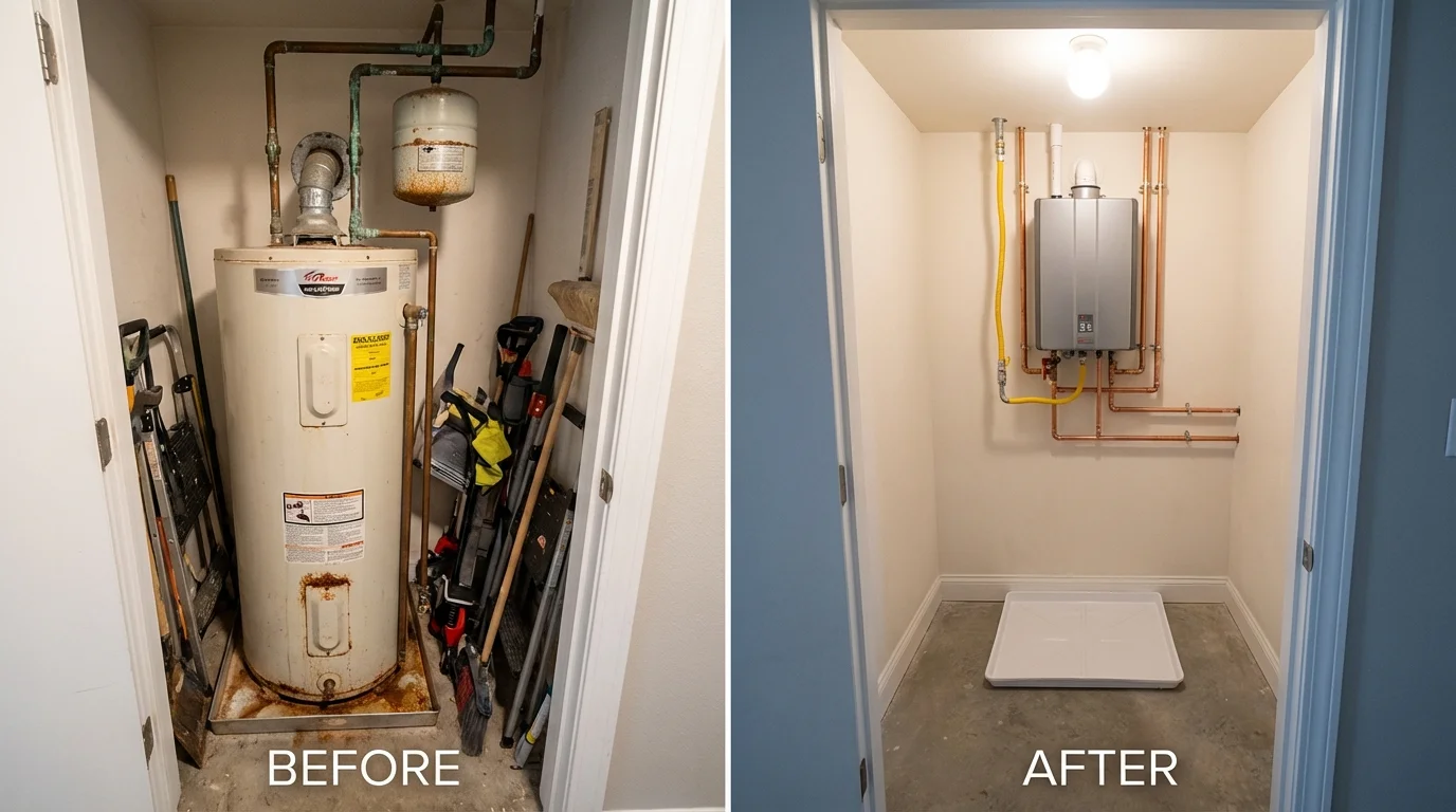 Tank water heater versus wall-mounted tankless unit comparison for Perth Amboy, NJ homeowners